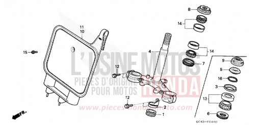 STEERING STEM (RF/RG/RH/RJ/RK) CR80RJ de 1988